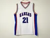 Мужские старинные Kansas Jehawks College College Basketball Tribersys Blue Home White 34 Paul Pierce 21 Joel Embiid сшитые рубашки S-XXL