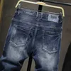 Kot erkekler slim fit mavi streç ilkbahar ve sonbahar denim adam pantolon moda konik erkek pantolon yüksek kaliteli erkek giyim, 931 x0621