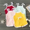 Baby jumpers mode bokstäver utskrift rompers pojkar flickor spädbarn unisex kortärmad jumpsuits barn barn andas jumpsuit