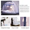 ポータブル自動ポップ〜のインストール - 折りたたみ式の学生の二段二段通気性のあるテント蚊ネットホームの装飾