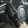 Sports Gloves Fashion Black Sheepskin Touch Screen Finger Women's Genuine Leather Female Casual Hand Muff Mittens Gifts
