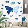 En gros Tournesols Stickers Muraux Avec 12 pcs 3D Coloré Papillon Murs Stickers Creative Amovible Fleur Murale DIY Art Décor Décorations Pour La Maison