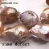 Stora barock pärlor oregelbundet uttalande halsband vävnad kärnbildad flameball persika lila blandade några defekta populära smycken