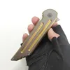 Limited Custom Version Kwaiback Folding Knife Sanding S35VN Blade TC4 Individual color contrast Titanium Knives Pocket EDC Tactical Camping Hunting Tools