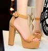 Summer elegant pointed toe shoes for women high heel wedding thick heels sexy Plus Size working Shoe