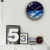 壁時計クロックメタルムーン地球スーパーモダンサイレントキッチン時計ホーム装飾レリーゴーデパーテギフトアイデア