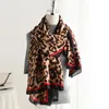 Kvinnor Leopardtryck sidenscarf 180X90CM Strandhandduk Kvinna Foulard Echarpe Designer Bandana Sommarsjal och Wraps