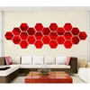 12 pçs/conjunto 3D regular hexágono decorativo para casa espelho acrílico adesivos de parede sala de estar quarto pôster decoração quartos decoração