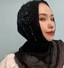Ethnic Clothing Eid Elegant Muslim Women Lace Flowers Headwrap Dubai Hijab Islamic Scarf Hair Wrap Turban Arab Instant Cap Headscarf Hats Sh