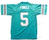 Ship from US Ray Finkle #5 Ace Ventura Football Jersey Pet Detective Movie Men's All Stitched Green Top Quality Jerseys