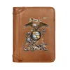 Plånböcker Lyxiga äkta läder plånbok Män United States Marine Corps Semper Fidelis Pocket Slim Card Holder Man Kort Purses Presenter