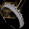 high quality zirconia bridal wedding hair accessories tiara headband crystal crown graduation jewelry