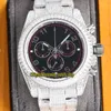 Eternity Klockor RRF Custom Version 116509 116520 116508 SA7750 Kronografi Automatisk Svart Dial Iced Out Mens Watch 904L Steel Diamonds Case och Armband 116599