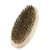 Escova para barba com cerdas de javali dura, redonda, cabo de madeira, antiestática, pente de javali, ferramenta de cabeleireiro para homens, aparar barba, personalizável XVT0669