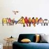 Couleur Oiseaux Creative Sticker Mural Chambre Salon Autocollants Décoration Murale Auto-Adhésif Entrée Décoration Décor À La Maison Autocollants 210914