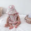2021送料無料夏の赤ちゃんの服新しいロンパース服ファッションかわいいチェリープリント子供服+帽子幼児ガールドレス