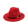 Chapeau Fedora pour femmes DHL pour gentleman laine à large bord Jazz Church Cap Band large bord plat Jazz chapeaux élégant Trilby Panama Caps 41 Y2