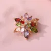 Pins, Brooches Dainty Valentine's Snowflake Brooch Zircon Crystal Flower For Women Men Pins Dress Coat Accessories Jewelry Gifts