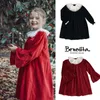 Pré-vente vêtements pour enfants robe en velours côtelé rouge robe de noël bébé nouvel an vêtements Q0716