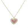 Pendentif Colliers Daihe Luxe Or Coloré Coeur Collier Femmes Bonne Chance Cristal 3A Zircone Cuivre Amour Cadeau Bijoux