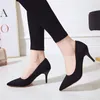 Frauen Kleid Schuhe Sexy einfarbig Leopard High Heels Elegante Büro Pumpen Druck Spitzschuh Singles Schuhe