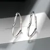 Hoop Huggie – boucles d'oreilles créoles en forme de cœur pour femmes, bijoux brillants, simples, mignons, romantiques, cadeau pour ami