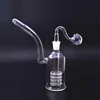 With glass oil burner pipe 8inch Stereo glass beaker bong Hookahs with Matrix Percolates recycler dab rig 14mm ash catcher bong