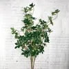 Ghirlande di fiori decorativi 2 pezzi 104 cm Piante Grande ramo di un albero artificiale Foglie verdi Vero tocco Foglie di magnolia finte per la casa We9019244