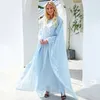 Abbigliamento etnico Plus Size Mantello in chiffon per le donne Moda musulmana Abaya Ricamo Caftano Abiti europei Dubai Girls Cape Turkey Robe 2022