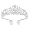 Clipes de cabelo Barrettes Tiaras Coroa, Cristal AB Strass e Coroas para Mulheres Princesa Tiara Girls Aniversário C J60e