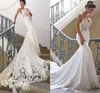 2022 Abiti da sposa a sirena con applicazioni in pizzo country sexy Abiti da sposa Vintage Spaghetti aperti sul retro Spiaggia Bohemian Taglia personalizzata Vestido De Noiva Robe De Mariage