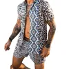 Drukowane Szybkie Suszenie Krótki Rękaw Mężczyźni Hawajski Zestawy 2021 Letni Przycisk Koszula Spodenki Beach Streetwear Casual Suit 2 Sztuk S-3XL X0610