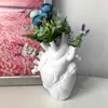 解剖学的ハート形の花花瓶北欧風の鍋アート花瓶彫刻デスクトップ植物家の装飾飾りギフト210825
