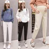 Spring Summer Maternity Pants For Pregnant Women Cropped Cotton Stretch Loose Pregnancy Clothes 210721