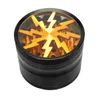 Metal Tobacco Smoking Herb Grinder 63mm Aluminium Alloy With Clear Top Window Lighting Crusher Abrader Grinders 5 Colors DHL FREE