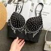 Novo strass feminino tanques camis borlas noite fora clube busiter colheita topo preto branco push up bralette verão moda desgastar espartilho bustier sutiã 2022