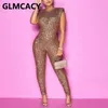 Women Sleeveless Sequined Jumpsuits Sexy Party Club Outfits Chic Jumpsuit 210702