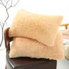 50x70cm Soft Fluffy Velvet Cushion Cover Solid Fur Plush Pillow Väska Till Hem Soffa Kuddar Dekoration Bedrum Pillowcases D30