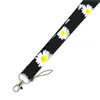 100 pièces marguerite fleur cou sangle lanière pour clés femmes hommes carte d'identité porte-Badge sangles de téléphone portable accrocher corde ruban lanières