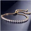 Fashion Simple Design 4mm White Color Round AAA Zirconia Adjustable Chain For Women Girl Bracelets BR144