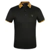 Men S Polos Classic Letters Embroidery Stripe Pattern Luxury High Quality Fashion Top Men's Polo Shirt Black and White Casual Short Sleeve M-3XL