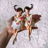 2ピース/セット美しい天使樹脂クラフト妖精の置物結婚式のギフトホーム装飾ホガールモダニーフェアリーノルディックガーデンエンジェル211105