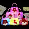 LED Blinkande ljus Lysande Julväska Toy Girls Barn DIY Söt Flash Bag Kids Birthday Gifts Glow Party Supplies