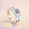 925 Циркон открытие обручальное кольцо золотое покрытие мужское взаимодействие кольцо алмаз регулируемые кольца оптом