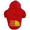 20 colori all'ingrosso Designer vestiti per animali maglione Abbigliamento per cani Quattro stagioni Cani di piccola e media taglia Felpa con cappuccio The Doggy Face Labrador Bulldog francese Giacca Abbigliamento A146