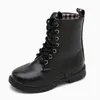Infantil Boots High Boys Training Militar Shoes Girls Fashion Show Boot Black Sneakers para estudantes LJ201201235N