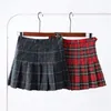 Neue Plaid Plissee Nette Falda Corta Frauen Hof Wind Anti-glare Hohe Taille Tennis Rock Tenis De Mujer 210309