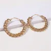 Punk Exaggerated Big Hoop Huggie For Women Party Link Chain Designer 18k Gold Plated Jewelry Alloy Fashion Earring Gift