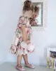 幼児の赤ちゃん子供の女の子の花のドレスシフォンフリルドレスページェントパーティー服q0716