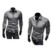 Camisa de vestir de manga larga con estilo casual de lujo para hombres Camisa de vestir de manga larga Camisas ajustadas 3 colores 5902 210626